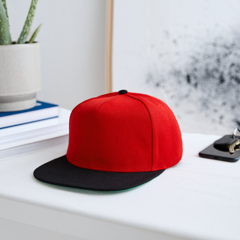 Snapback Cap - Rot/Schwarz