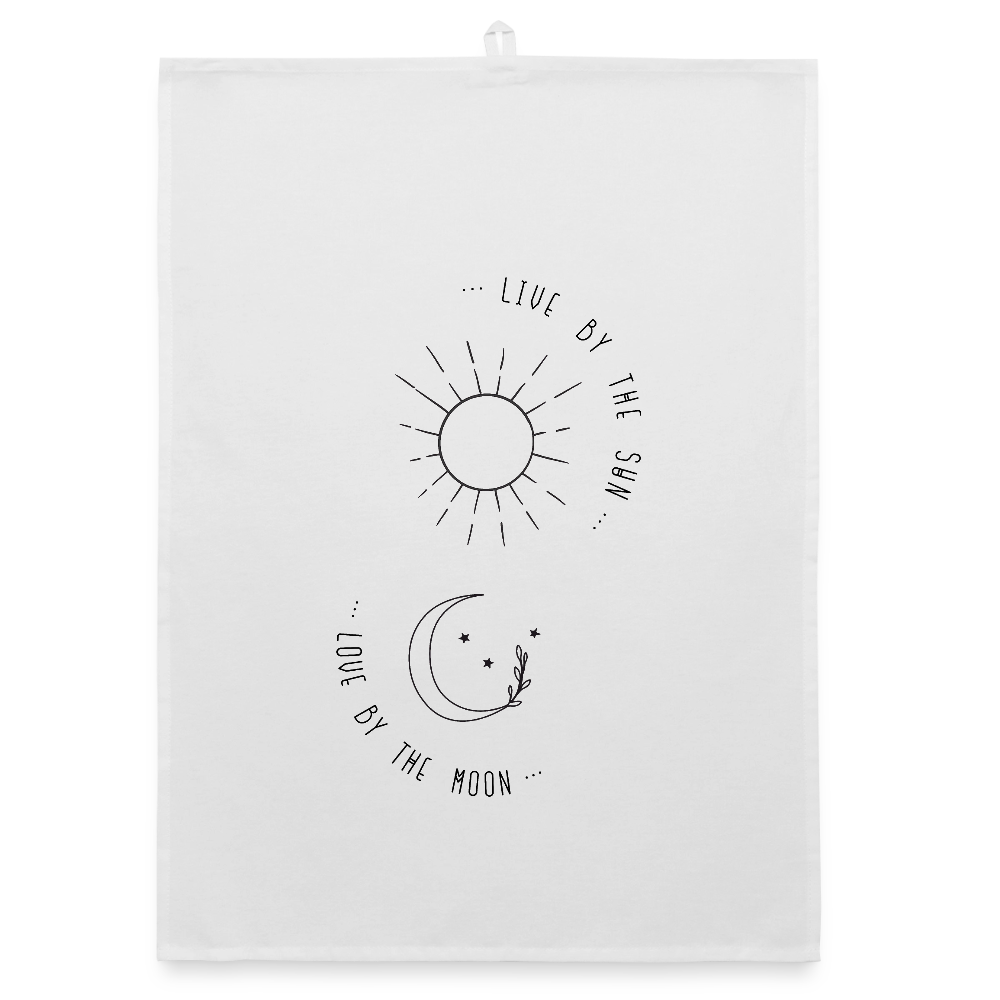 Sun Moon / Organic Geschirrtuch - Weiß