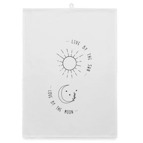 Sun Moon / Organic Geschirrtuch - Weiß