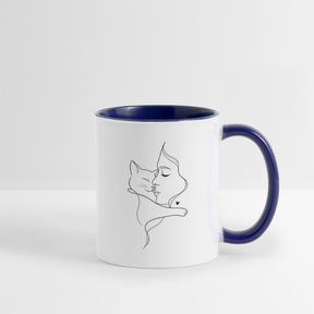 Katzenliebhaberin - Keramiktasse - Weiß/Kobaltblau