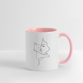 Katzenliebhaberin - Keramiktasse - Weiß/Pink