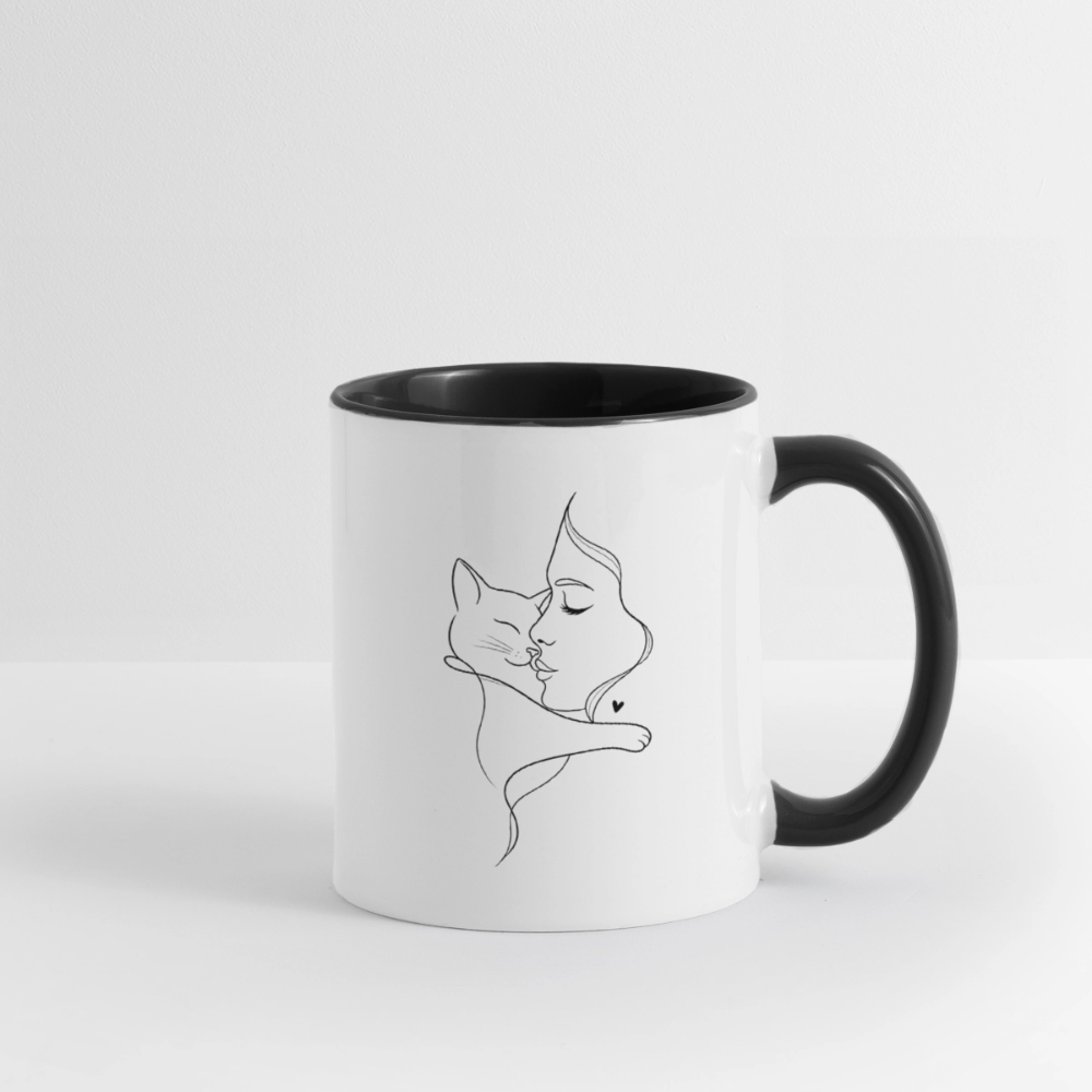 Katzenliebhaberin - Keramiktasse - Weiß/Schwarz