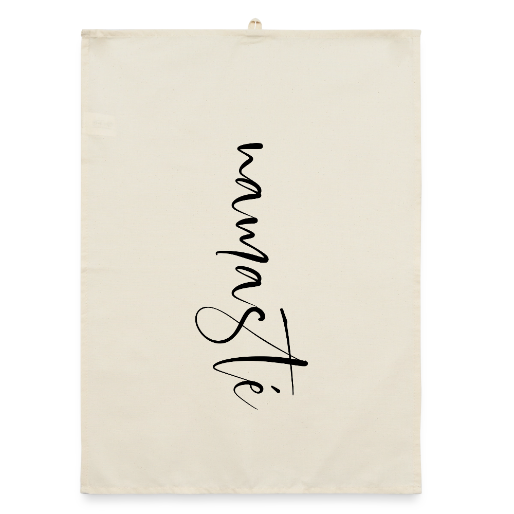 Namaste black / Organic Geschirrtuch - Natur