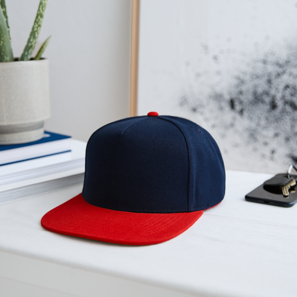 Snapback Cap - Navy/Rot