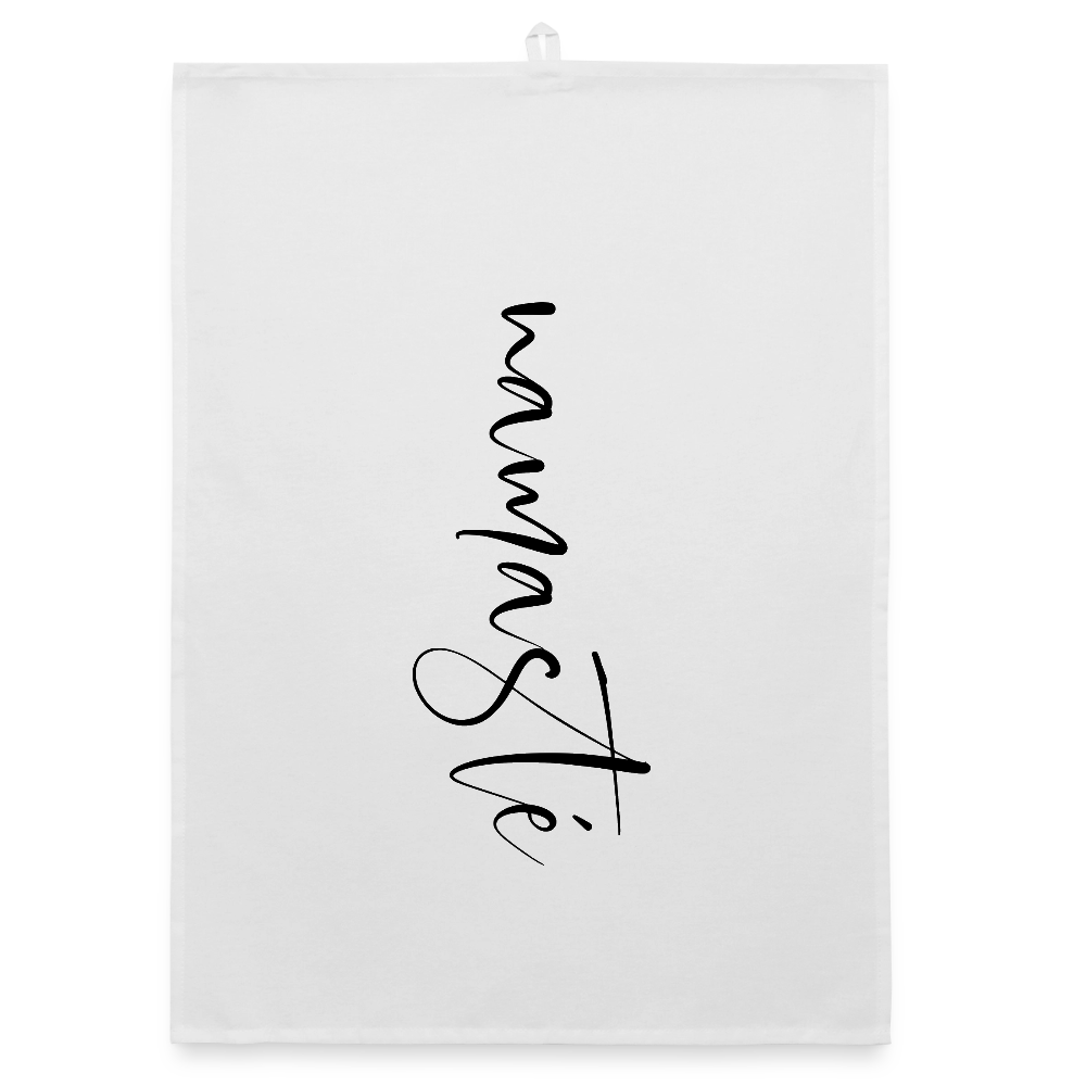 Namaste black / Organic Geschirrtuch - Weiß
