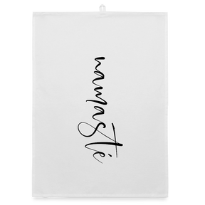 Namaste black / Organic Geschirrtuch - Weiß