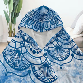 Hoodie Decke / Mandala blau