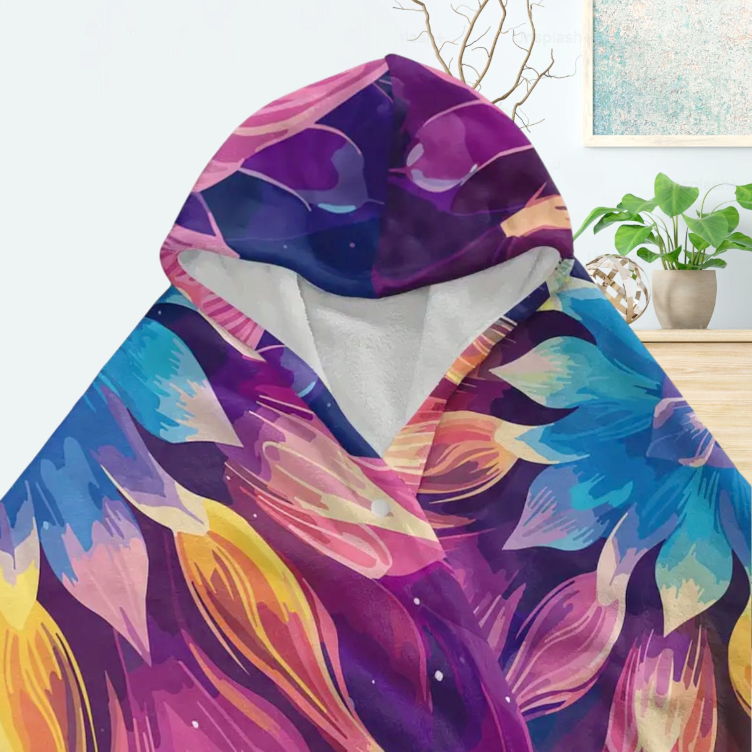 Hoodie Decke / Mandala violett