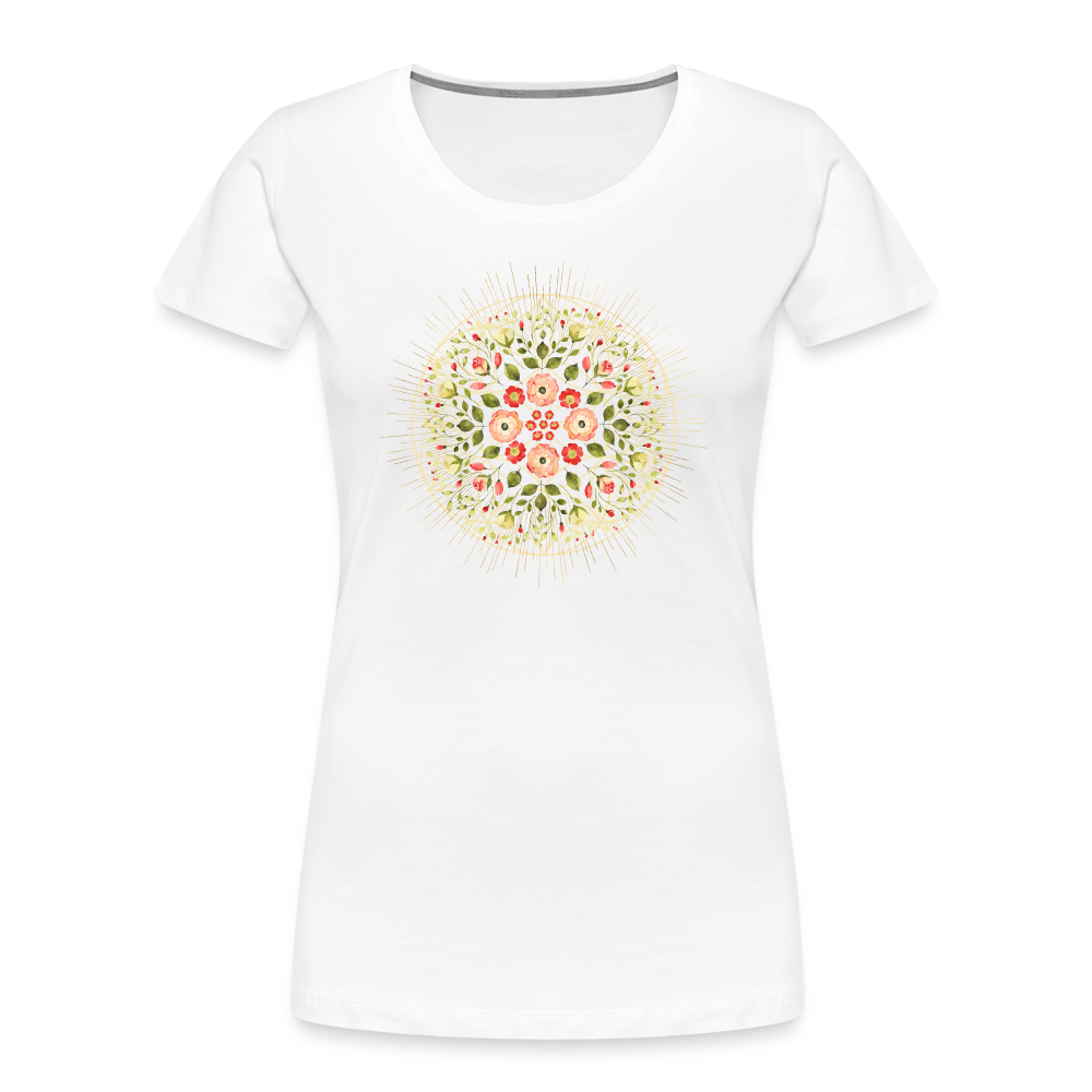 Mandala Blüten / T-Shirt - weiß