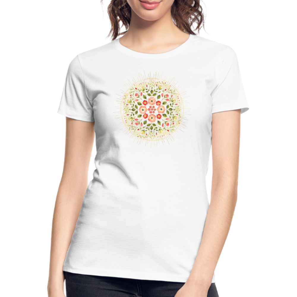 Mandala Blüten / T-Shirt - weiß