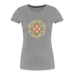 Mandala Blüten / T-Shirt - Grau meliert