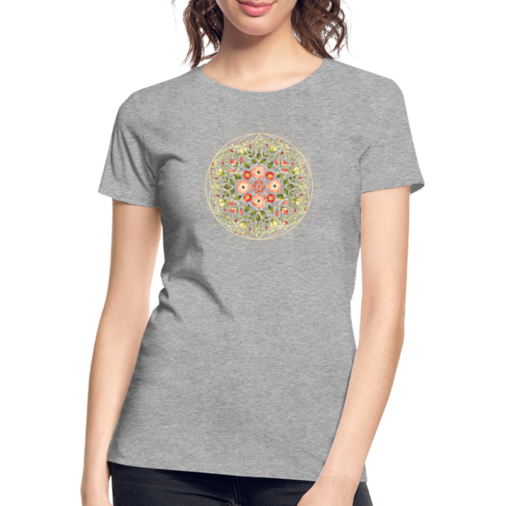 Mandala Blüten / T-Shirt - Grau meliert