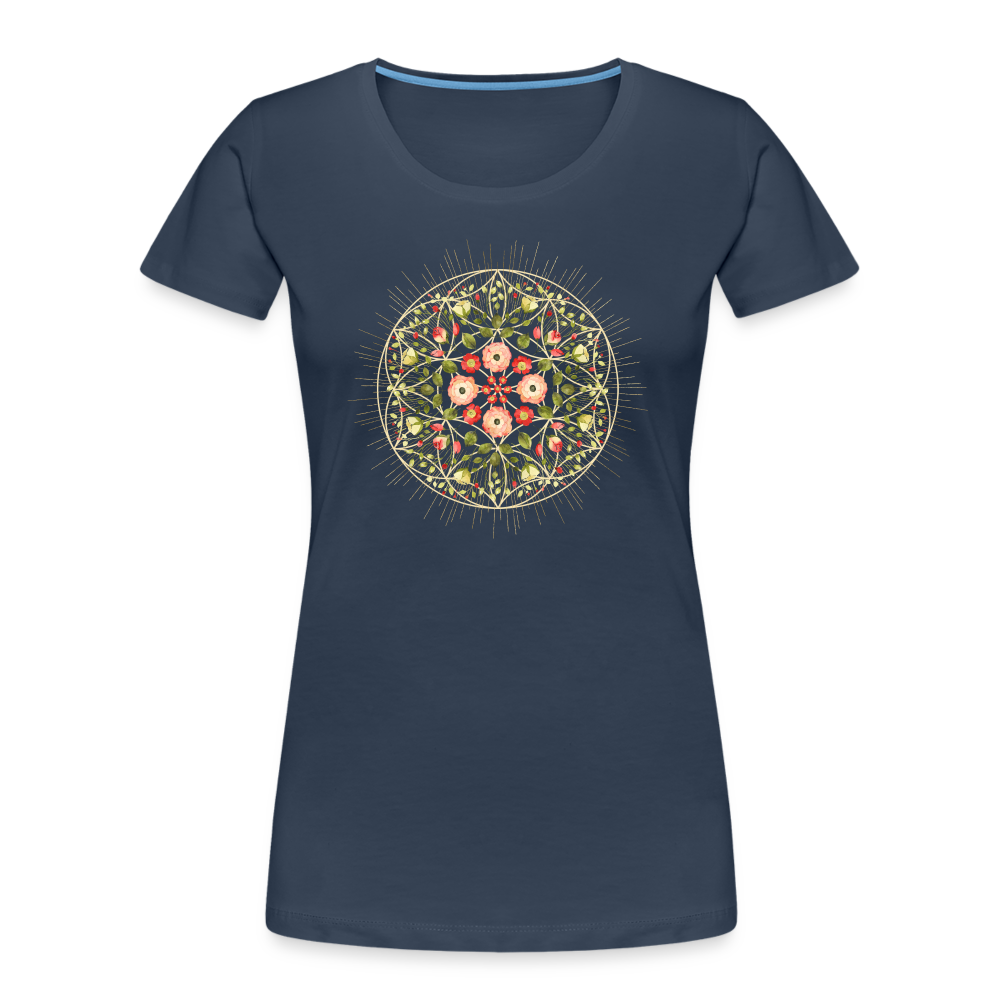 Mandala Blüten / T-Shirt - Navy