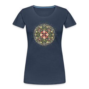 Mandala Blüten / T-Shirt - Navy