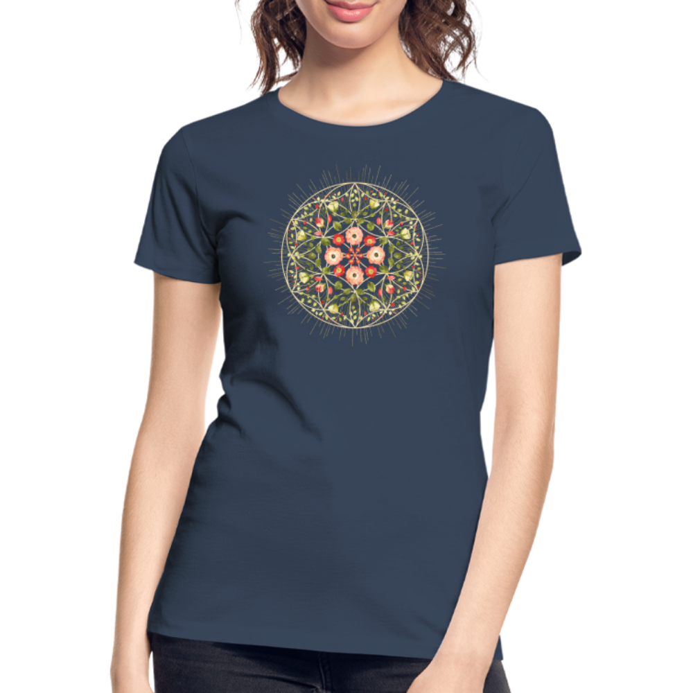 Mandala Blüten / T-Shirt - Navy