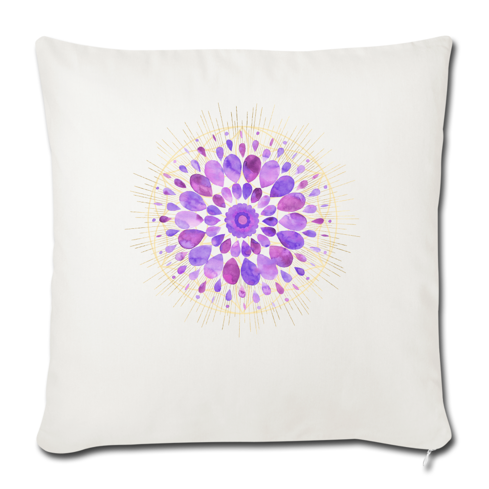 Mandala lila / Personalisierbarer Kissenbezug - Naturweiß