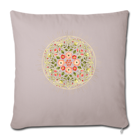 Mandala Blüten / Personalisierbarer Kissenbezug - helles Taupe