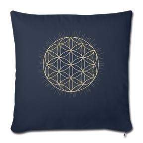 Mandala Blume des Lebens / Personalisierbarer Kissenbezug - Navy