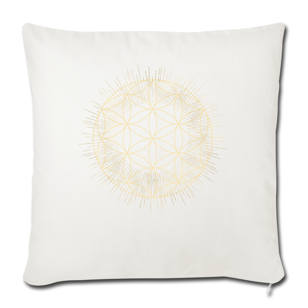 Mandala Blume des Lebens / Personalisierbarer Kissenbezug - Naturweiß
