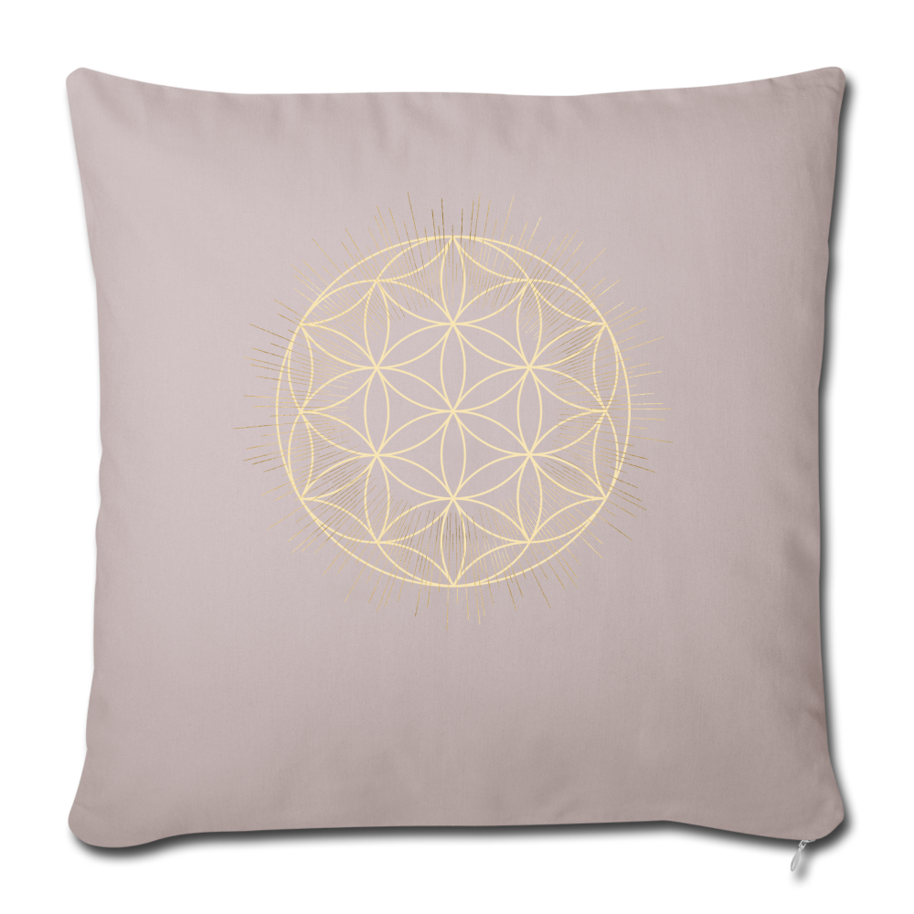 Mandala Blume des Lebens / Personalisierbarer Kissenbezug - helles Taupe