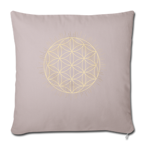 Mandala Blume des Lebens / Personalisierbarer Kissenbezug - helles Taupe