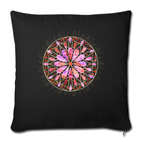 Mandala pink-rose / Personalisierbarer Kissenbezug - Schwarz