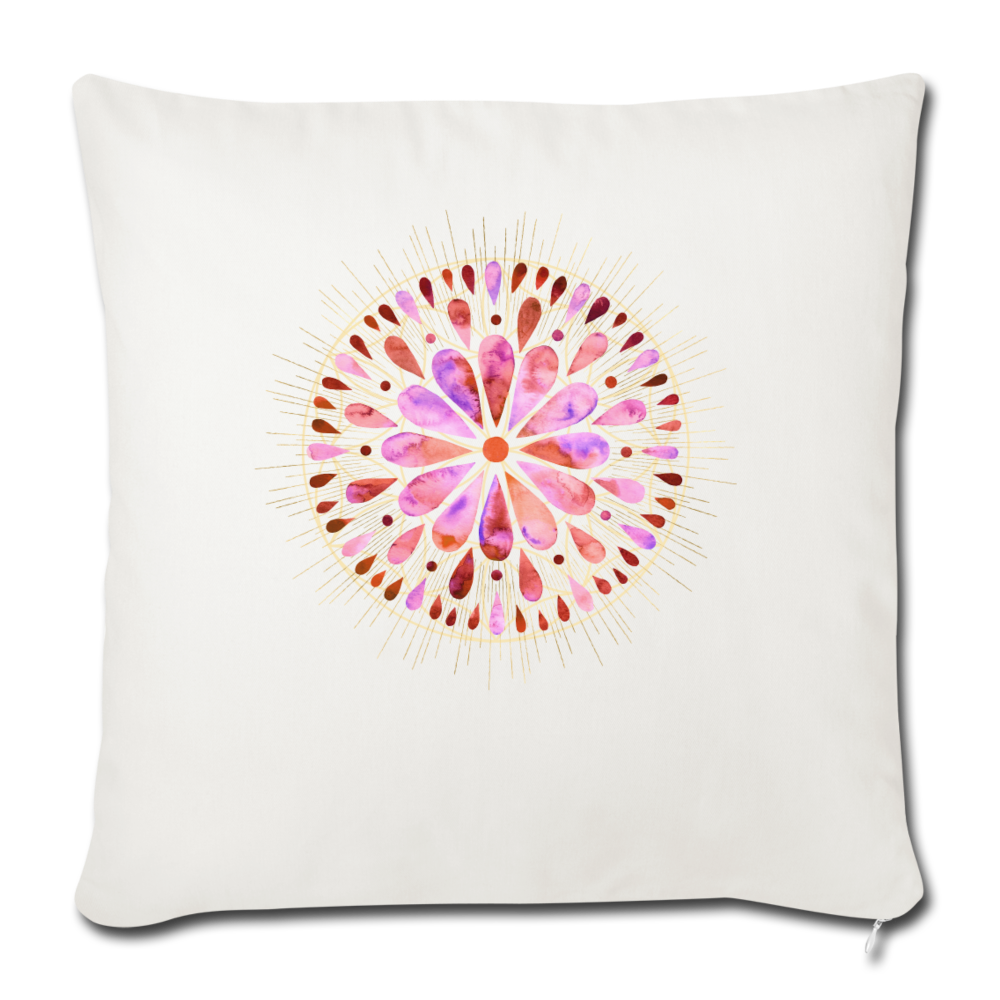 Mandala pink-rose / Personalisierbarer Kissenbezug - Naturweiß