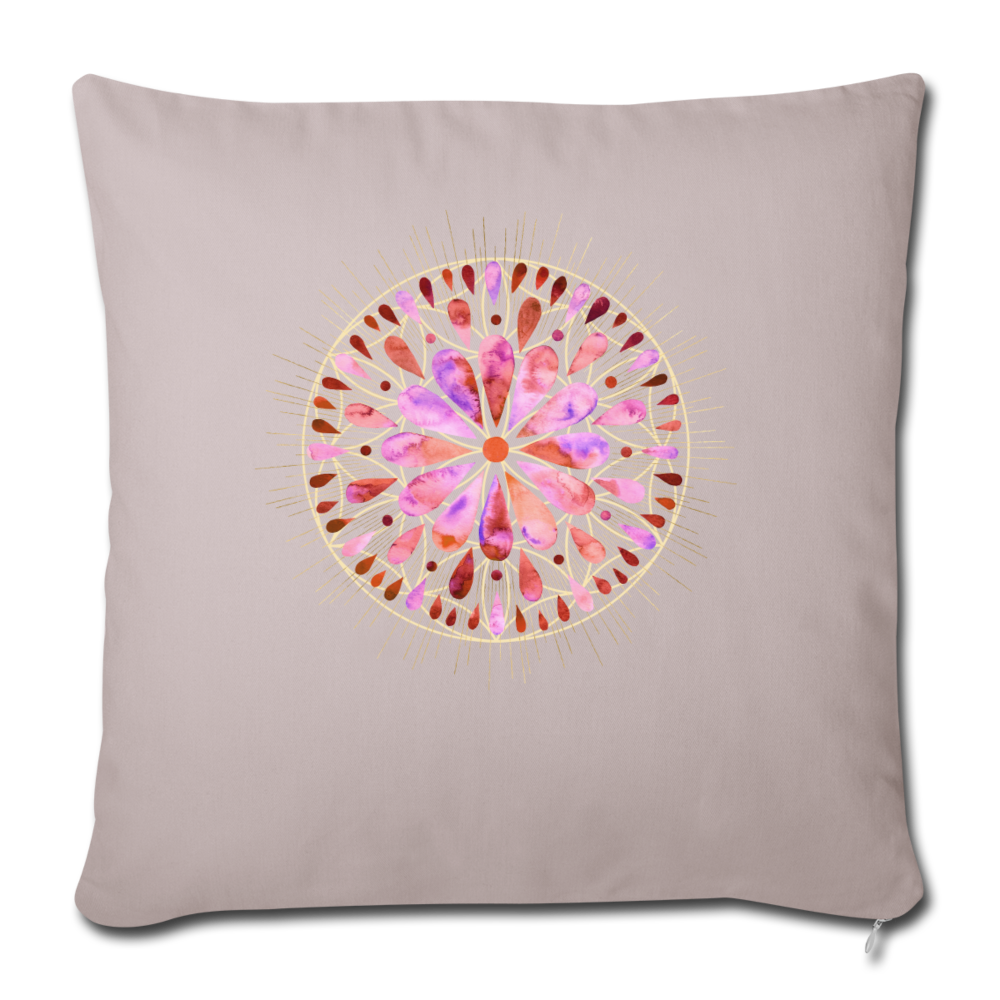 Mandala pink-rose / Personalisierbarer Kissenbezug - helles Taupe