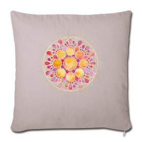 Mandala pink-lila / Personalisierbarer Kissenbezug - helles Taupe