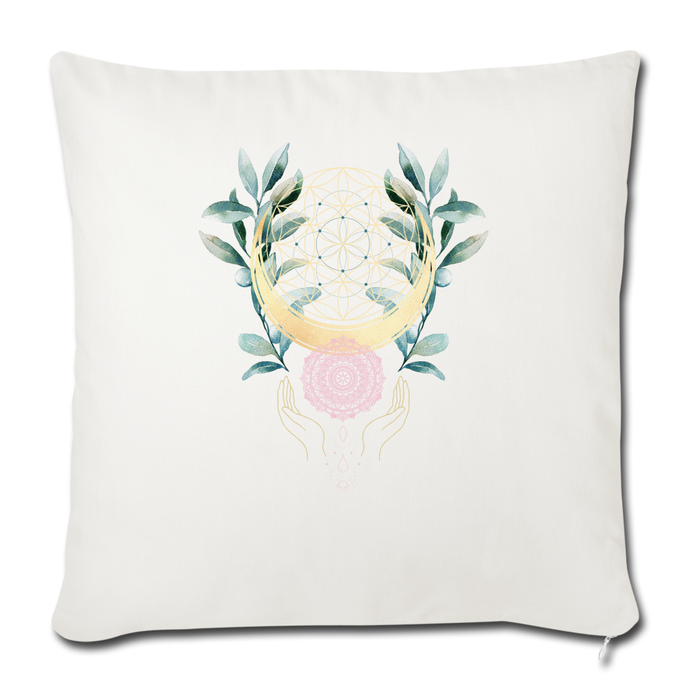 Mandala golden Bloom / Personalisierbarer Kissenbezug - Naturweiß