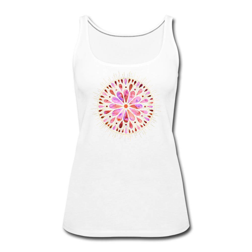 Mandala pink-rose / Trägertop - Weiß
