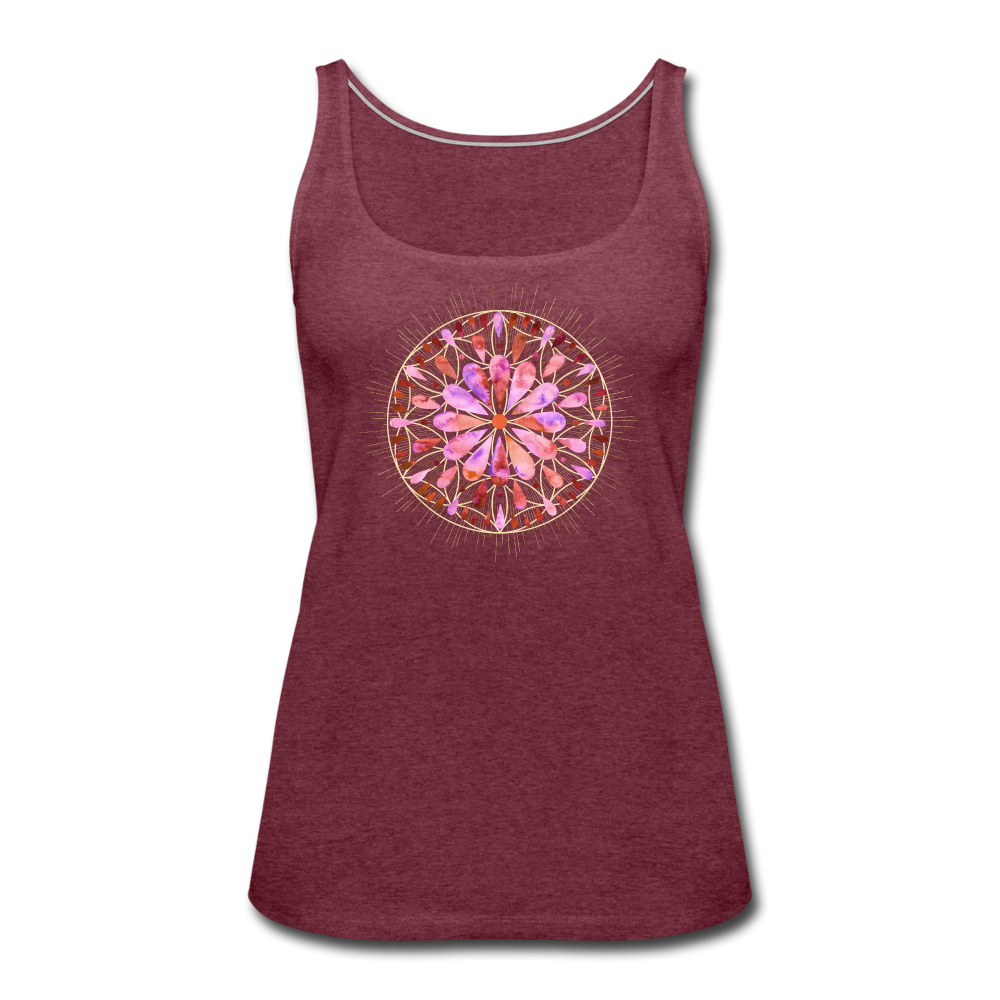 Mandala pink-rose / Trägertop - Bordeauxrot meliert