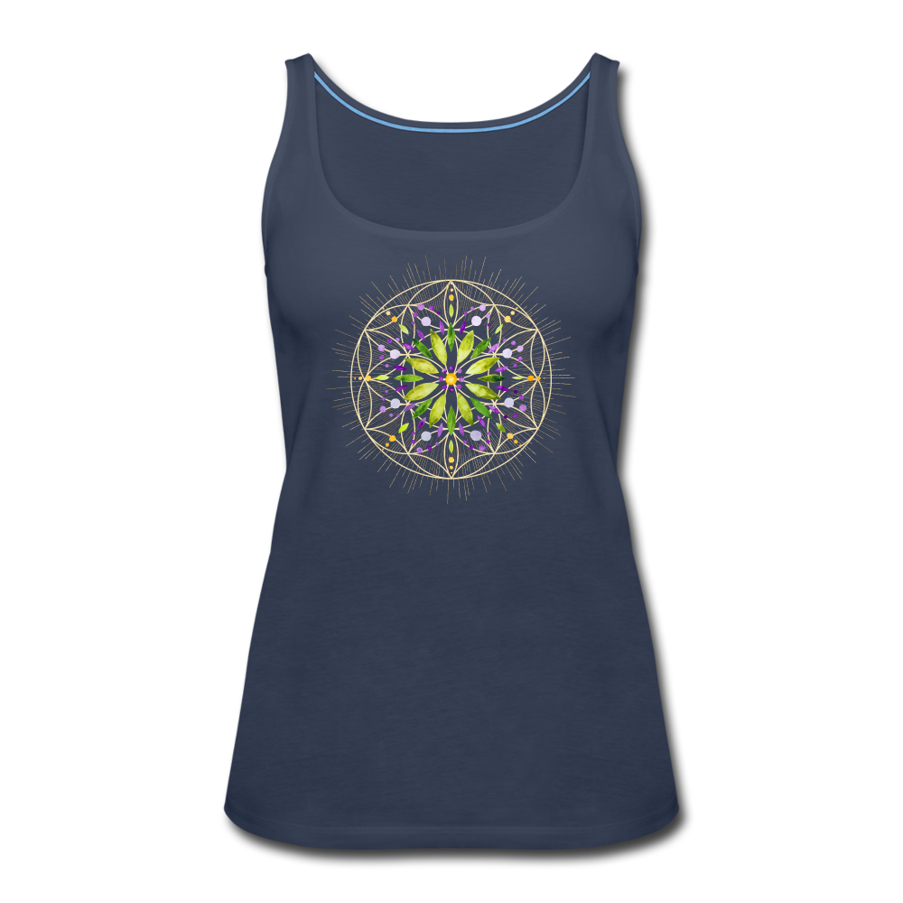 Mandala grün / Trägertop - Navy