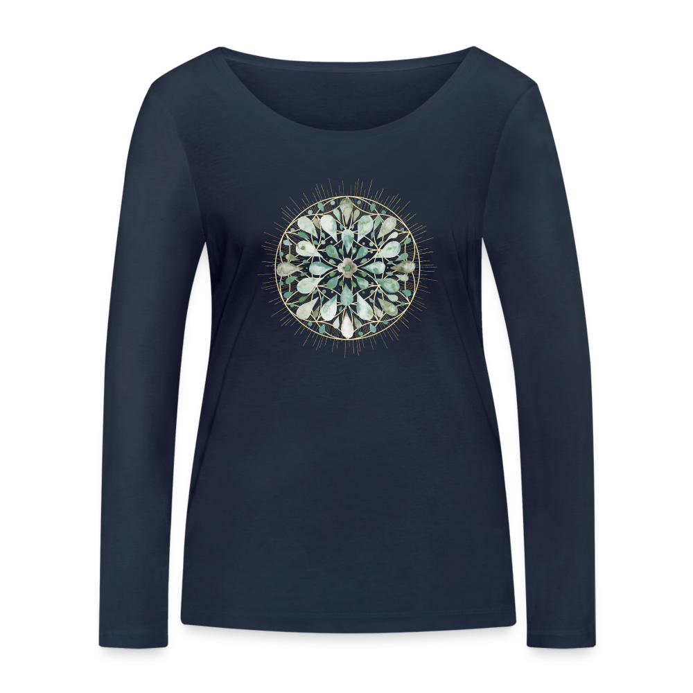 Mandala Türkis / Frauen Bio-Langarmshirt von Stanley & Stella - Navy