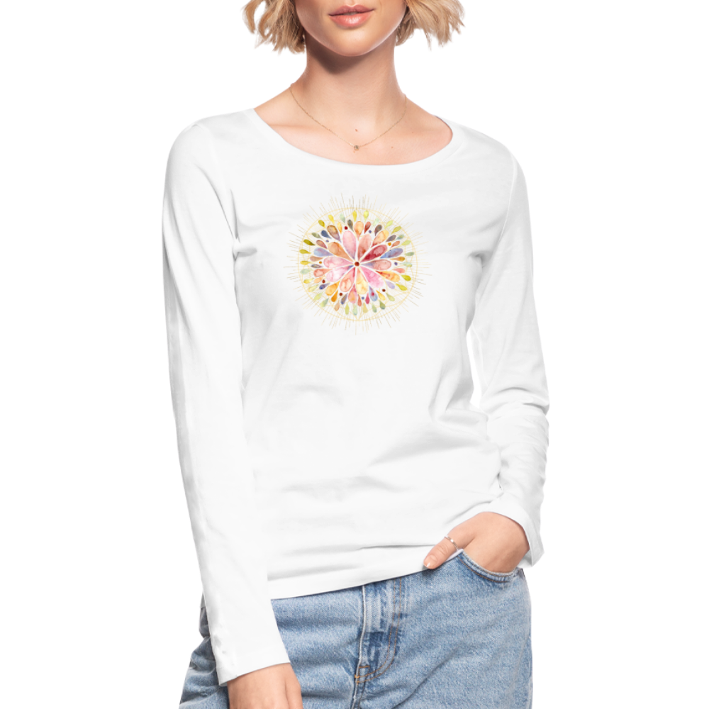 Mandala bunt / Frauen Bio-Langarmshirt von Stanley & Stella - weiß