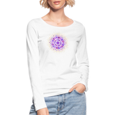 Mandala lila / Frauen Bio-Langarmshirt von Stanley & Stella - weiß