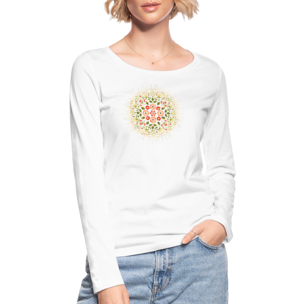 Mandala Blüten / Frauen Bio-Langarmshirt von Stanley & Stella - weiß