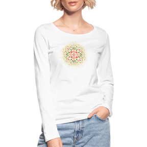 Mandala Blüten / Frauen Bio-Langarmshirt von Stanley & Stella - weiß
