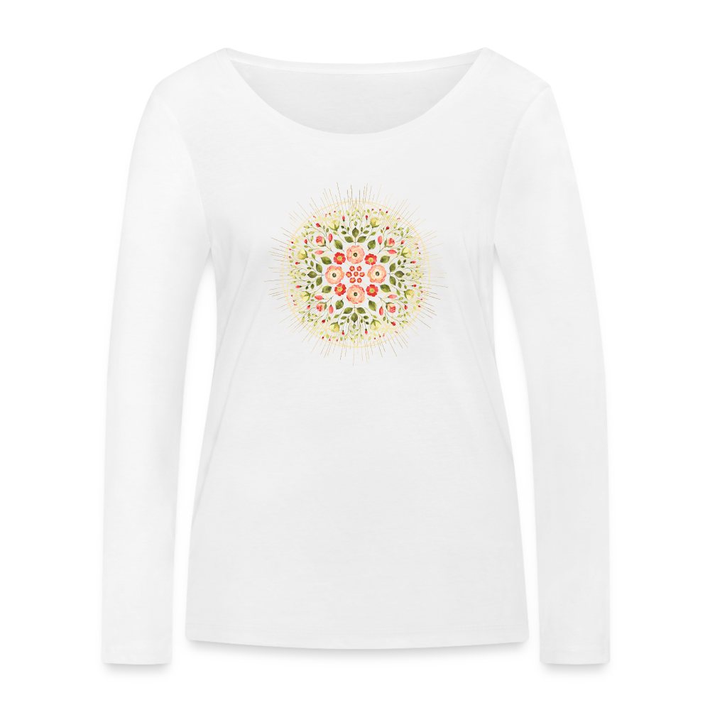 Mandala Blüten / Frauen Bio-Langarmshirt von Stanley & Stella - weiß