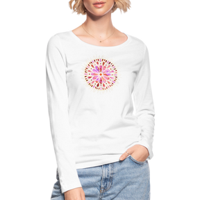 Mandala pink-rose / Frauen Bio-Langarmshirt von Stanley & Stella - weiß