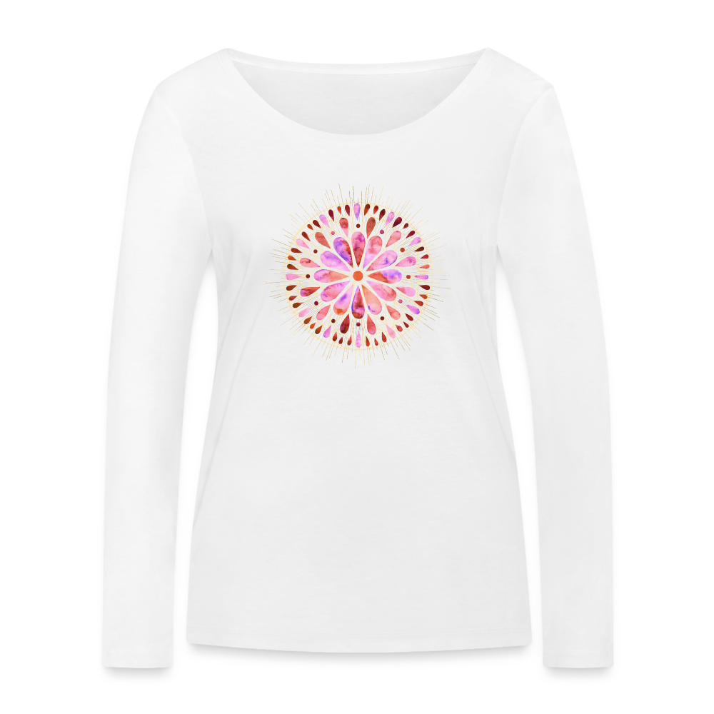 Mandala pink-rose / Frauen Bio-Langarmshirt von Stanley & Stella - weiß