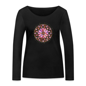 Mandala pink-rose / Frauen Bio-Langarmshirt von Stanley & Stella - Schwarz