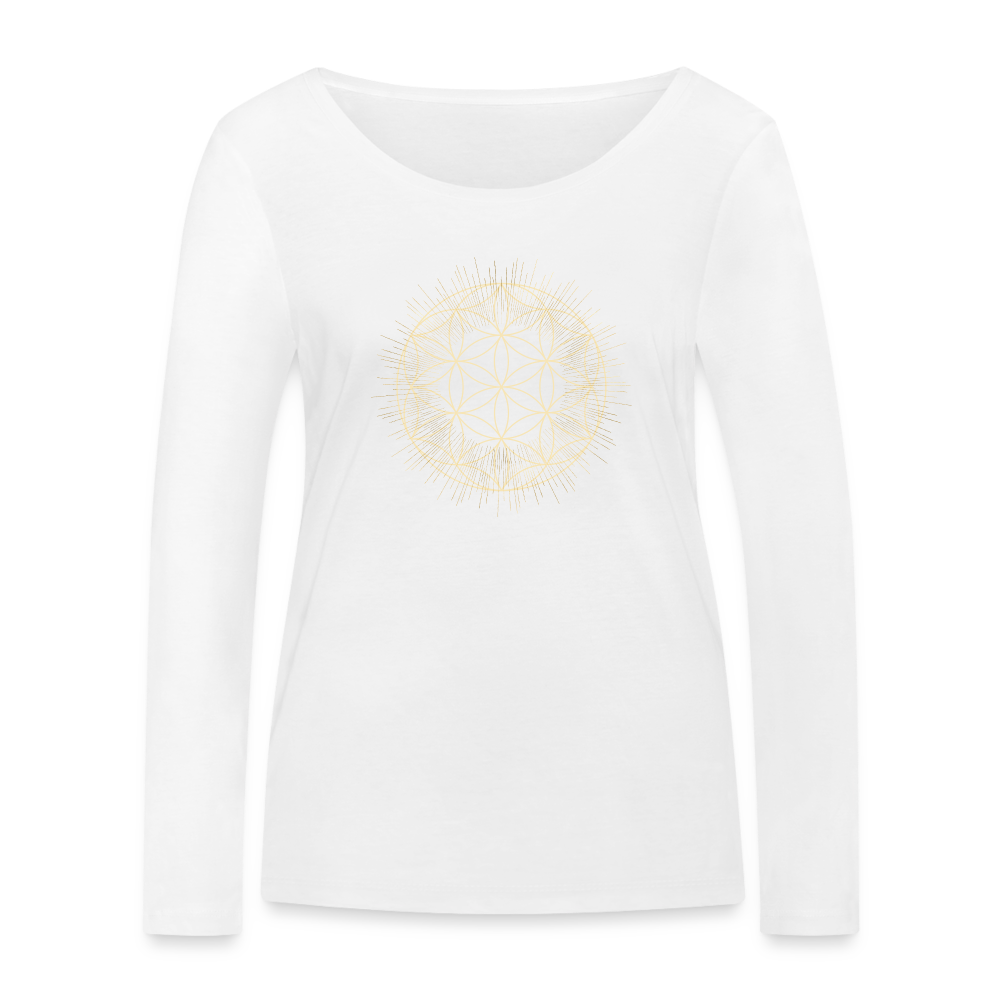 Mandala Blume des Lebens / Frauen Bio-Langarmshirt von Stanley & Stella - weiß