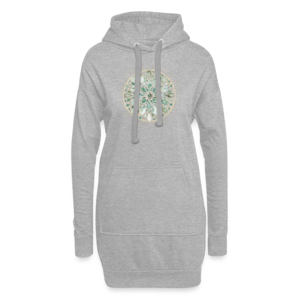 Mandala türkis / Hoodie-Kleid - Grau meliert