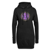 Mandala lila / Hoodie-Kleid - Schwarz