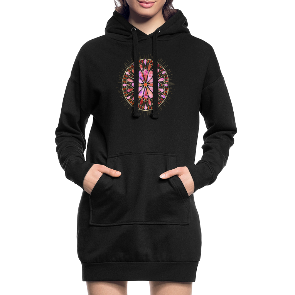 Mandala pink-rose / Hoodie-Kleid - Schwarz