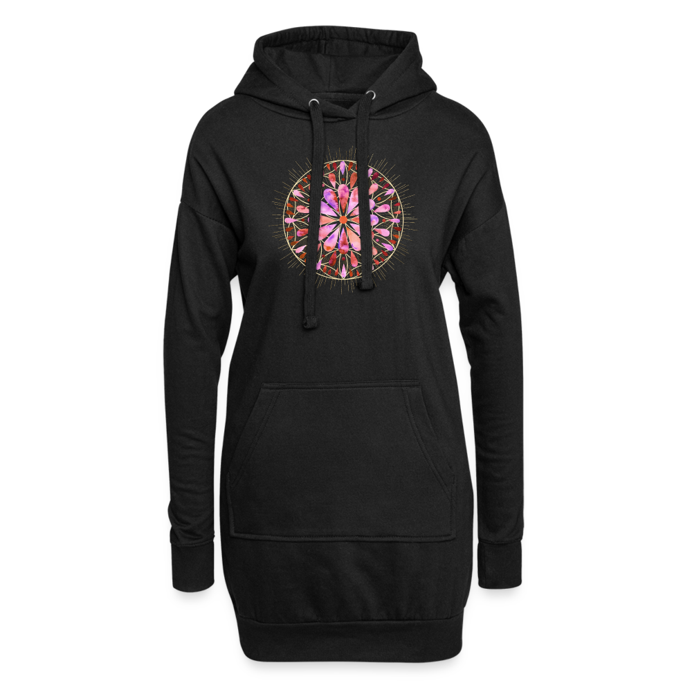 Mandala pink-rose / Hoodie-Kleid - Schwarz