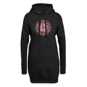 Mandala pink-rose / Hoodie-Kleid - Schwarz