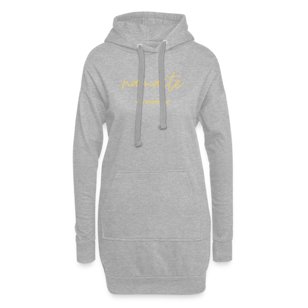 Namaste all damn day / Hoodie-Kleid - Grau meliert