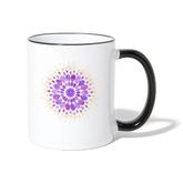 Mandala lila / Tasse - Weiß/Schwarz